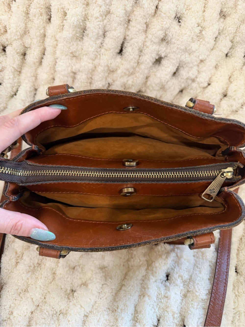 Patricia Nash Brown Snakeskin-Print Crossbody Satchel 10th anniversary - Picture 7 of 14